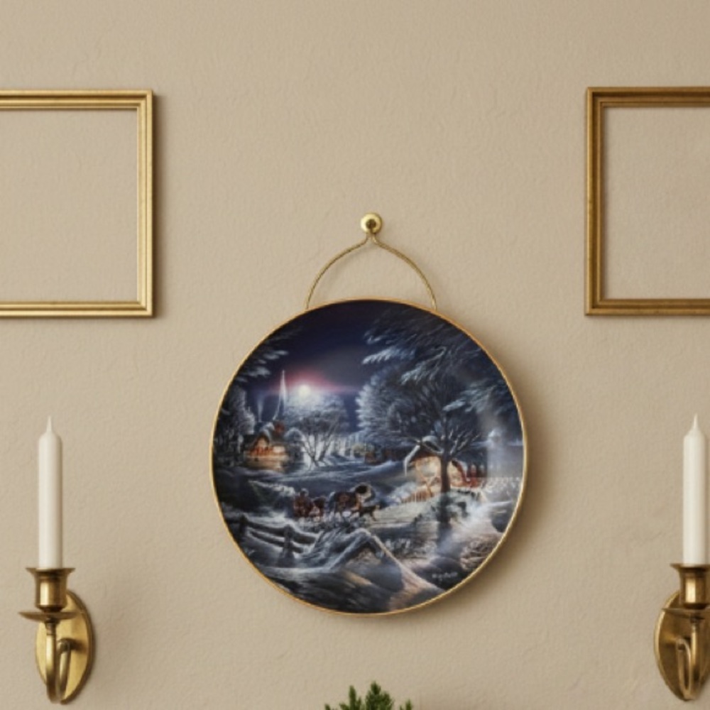 Evening Frost by Terry Redlin’s Xmas Series Blue Decorative Dish